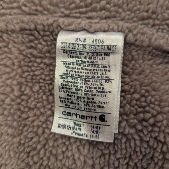 Carhartt Women's Washed Duck Mock Neck Vest - Sherpa Lined Small Pink/Rose color - Picture 8 of 9